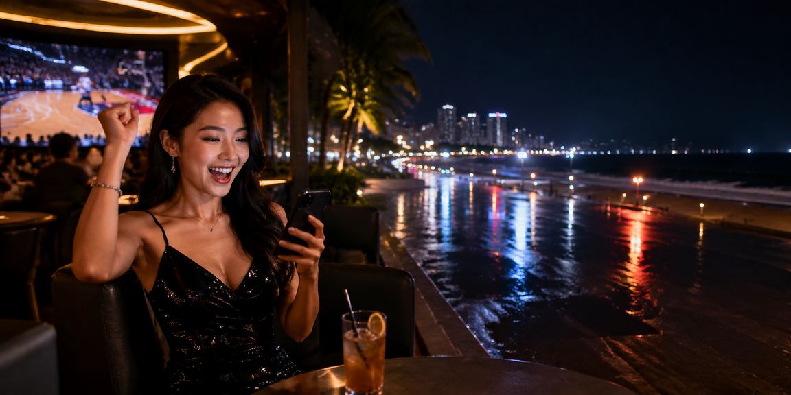 Người hâm mộ theo dõi bóng rổ và thể thao tại bãi biển Nha Trang